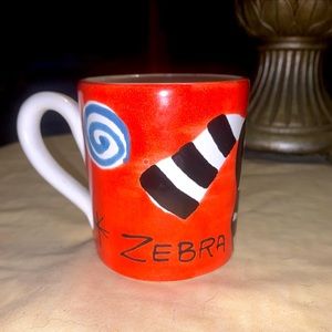 Vintage Starbucks Coffee Mug Red Zebra Ciao Italya Bellini Hand Painted Italy